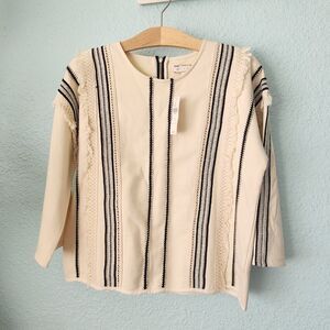 Anthropologie Cream and Black Striped Blouse